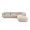 ECKSOFA rechts Miley aus Chenille-Stoff beige 6 Sitzplätze - Beige, Textil (248/255cm) - Micadoni