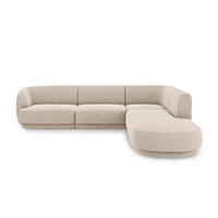 ECKSOFA rechts Miley aus Chenille-Stoff beige 6 Sitzplätze - Beige, Textil (248/255cm) - Micadoni