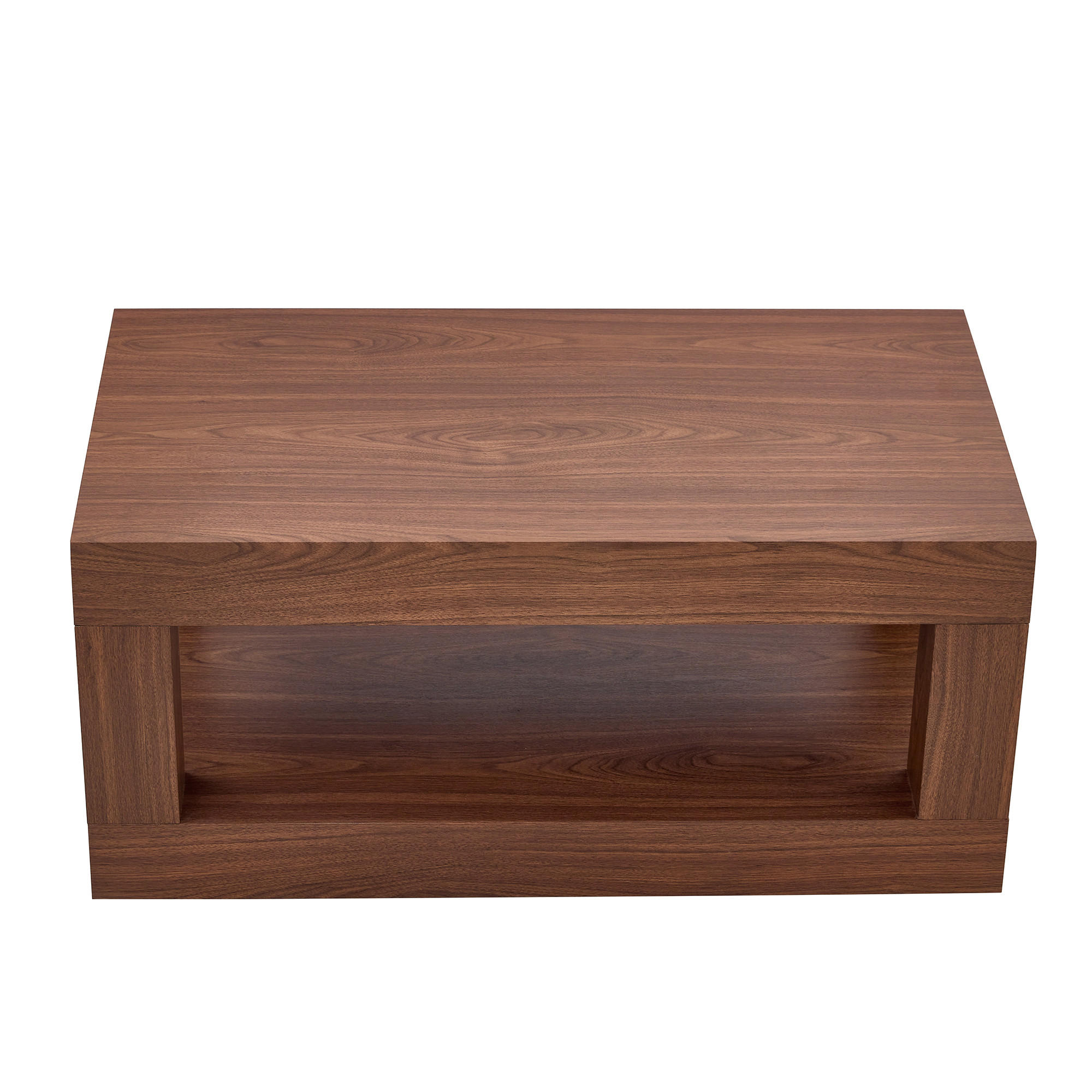 COUCHTISCH Rechteckig mit Ablagefach Wohnzimmer MDF Walnuss - Nussbaumfarben, Holzwerkstoff (93/53/45.5cm) - EVRYAE