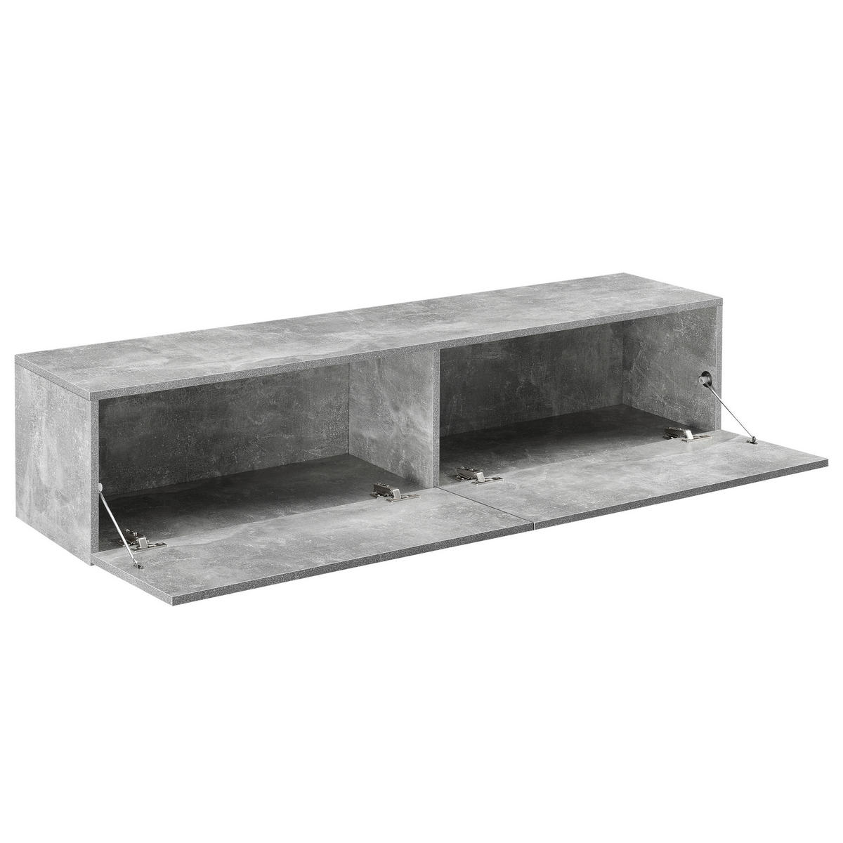 HÄNGELOWBOARD Evaton - Grau, Holzwerkstoff (140/30/33cm) - [en.casa]