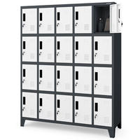 SCHLIESSFACHSCHRANK Spind TAMPA 20 Fächer172x136x45cm Anthrazit-Weiß - Anthrazit, Metall (136/172/45cm) - DELUKE