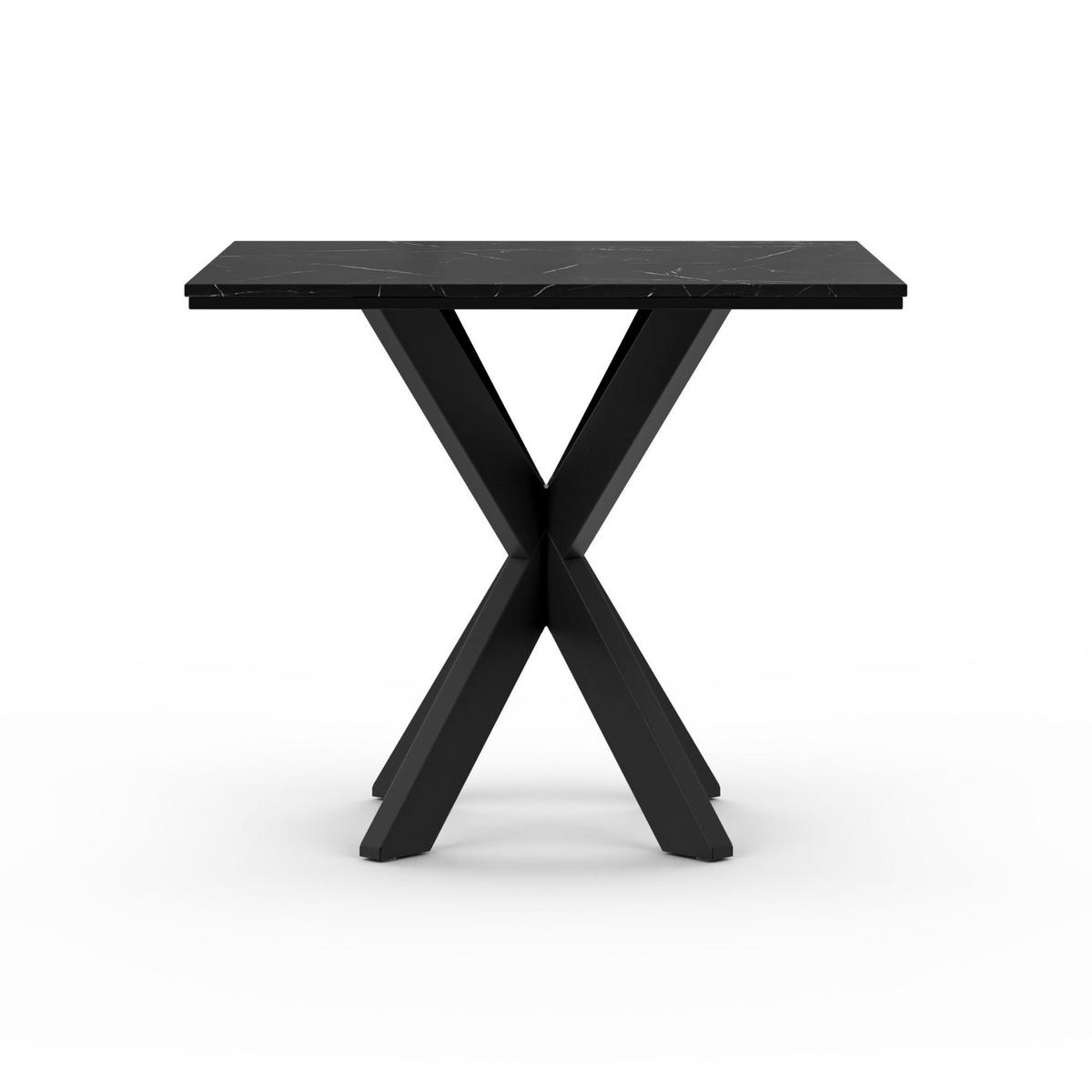 ESSTISCH Schwarz Marmoroptik 90x90 cm - Schwarz, Holzwerkstoff (90/90/76.5cm) - PROSPERO