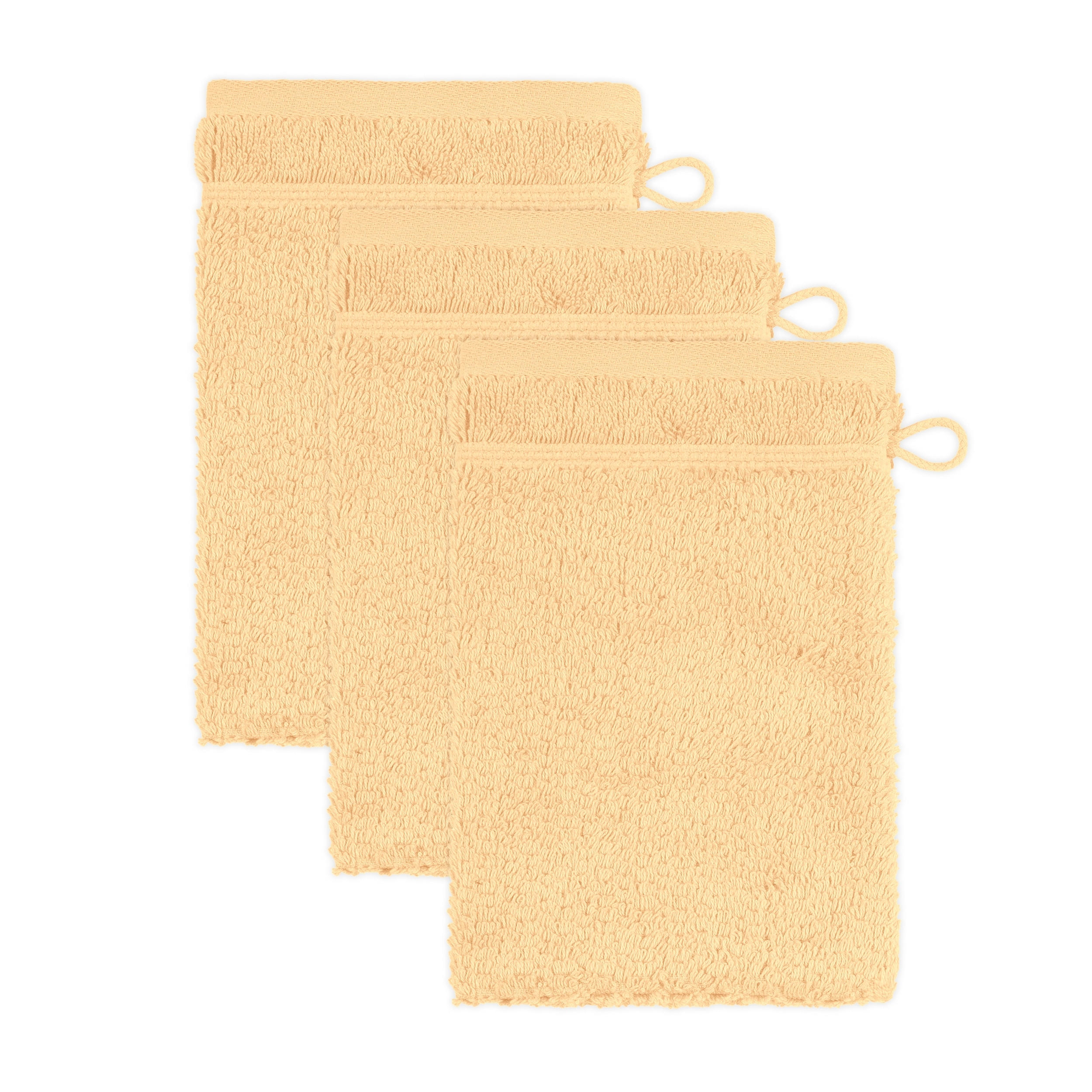 WASCHHANDSCHUH PEARL 3ER PACK - Gelb, Textil (15/20cm) - Möve for Frottana