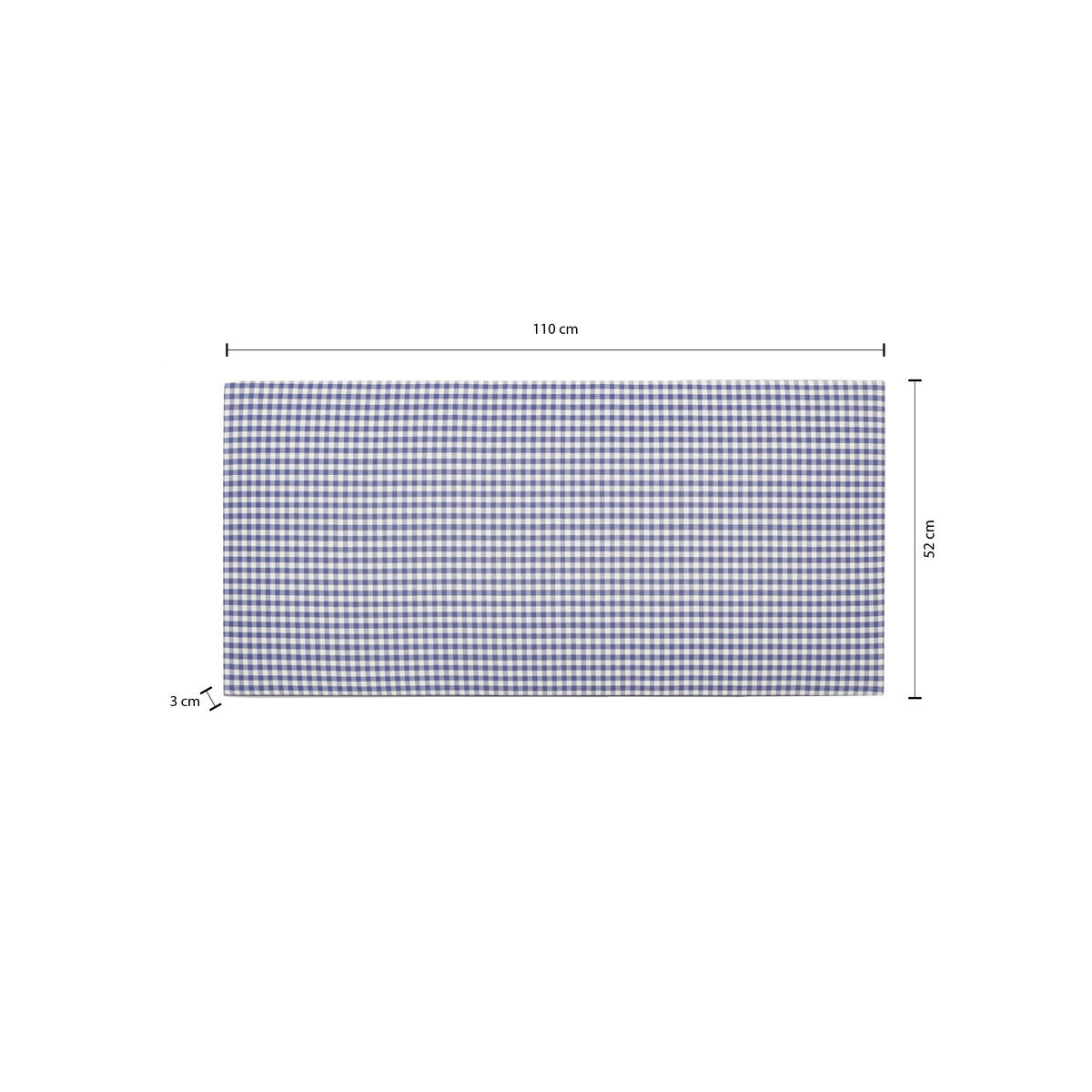 KOPFTEIL für Kinderbett mit blauem Vichy-Stoff bezogen, 110/52cm MARINA - Blau, Textil (3/52/110cm) - RNT By Really Nice Things