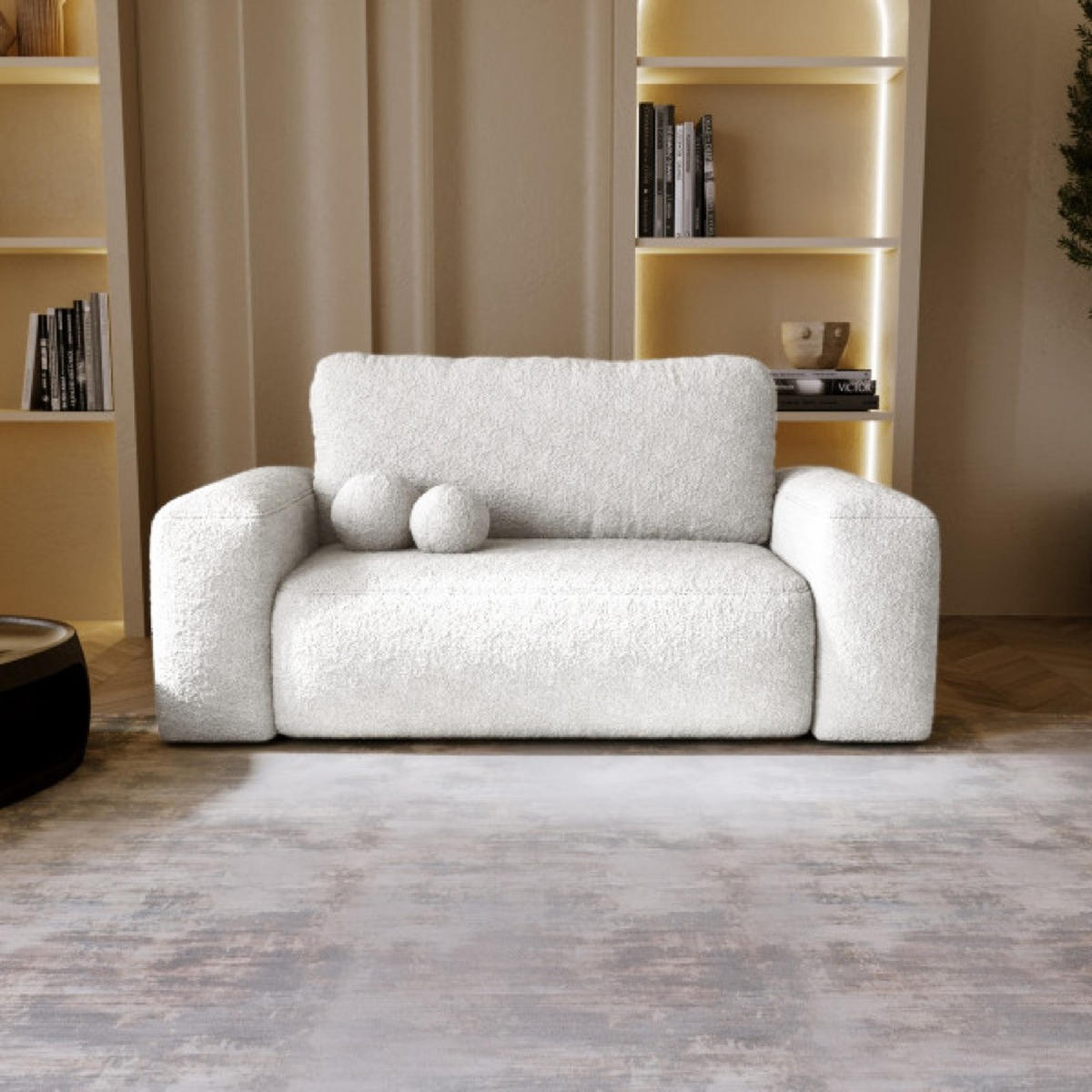 SOFA Weiß ILO Mit Schlaffunktion Und Bettkasten - Weiß, Textil (190/94/110cm) - Sepro Meble
