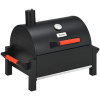 HOLZKOHLEGRILL - Schwarz, Metall (50/54/68.5cm) - Outsunny
