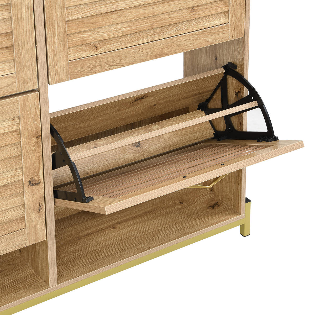 SCHUHKIPPER 109 cm in Holz-Optik - Naturfarben, Holzwerkstoff (108.5/100/24cm) - Urban Meuble