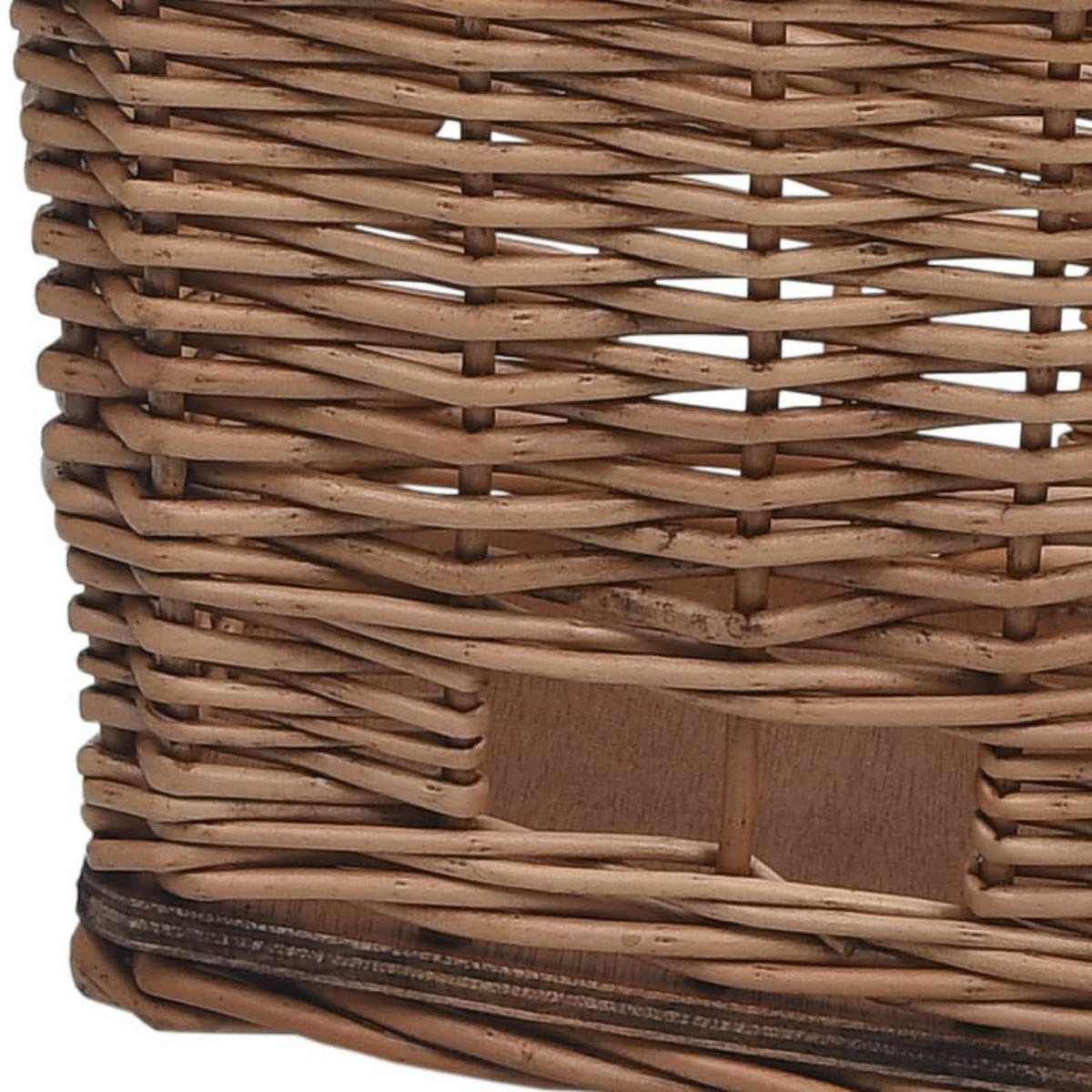 FAHRRADKORB Gepäckträger Mit Deckel 55/31/36 Cm Natur Weide - Braun, Naturmaterialen (31/26/55cm) - vidaXL