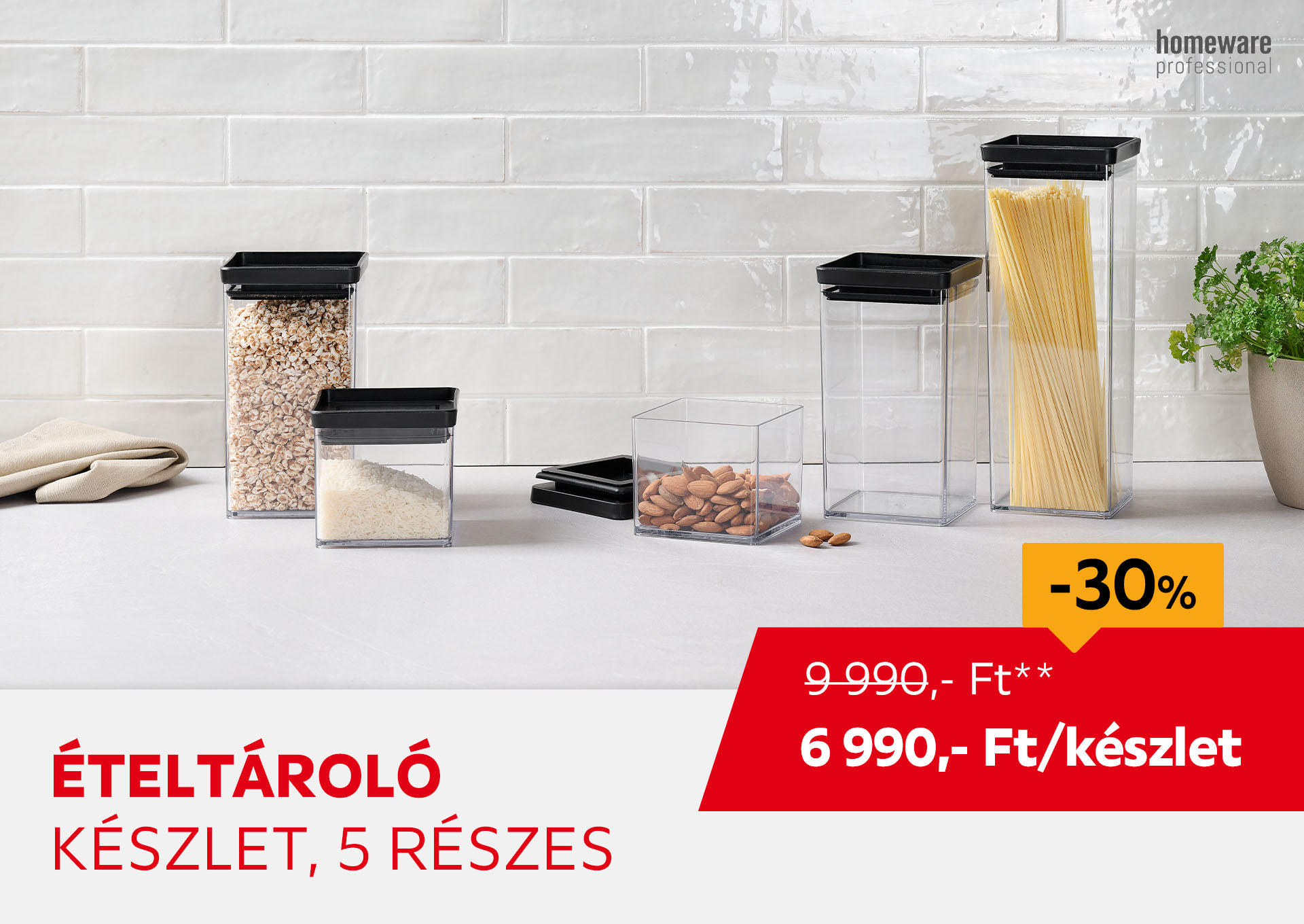 Ételtároló készlet, 5 részes Kiemelt termék 9990 Ft.- helyett 6990 Ft.-