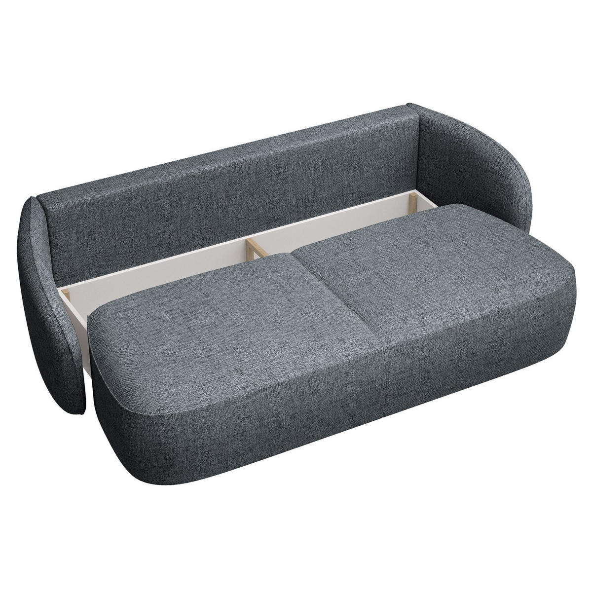 3-SITZER-SOFA Savoy Dunkelgrau mit Schlaffunktion - Dunkelgrau/Schwarz, Kunststoff/Textil (254/96/105cm) - Selsey