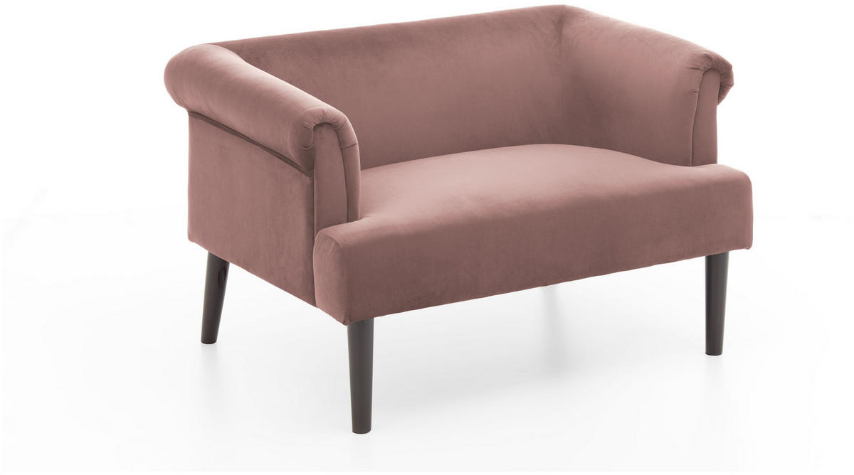 LOVESEAT Charlie Samt Rosé - Rosa, Textil (118/70/84cm) - ATLANTIC home collection