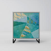 SIDEBOARD SPECTRUM SPLENDOR, Grau, 57,5x42x67,5 cm, Schwarze Metall-Rahmenfüße - Multicolor/Schwarz, Holzwerkstoff/Metall (57.5/67.5/42cm) - SpaceRebels