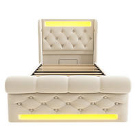 POLSTERBETT PANG-K4T8N2 90/200 cm Beige - Beige, Fell - PANGIVO