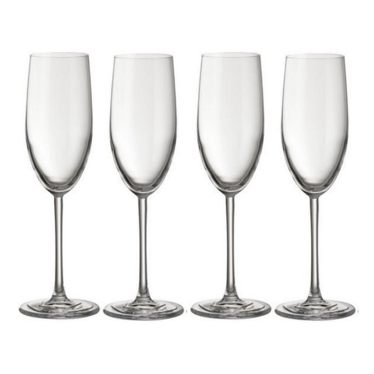 CHAMPAGNERGLÄSER Kristall 4er Set, Sektgläser, Kristallglas, Spülmaschinenfest, Elegant, Party, Hochzeit, Geschenkset, Hochwertig, Trinkgläser - Transparent, Glas (1L) - Tefal