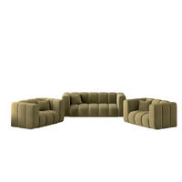 SOFAGARNITUR 2+1+1 Serie Grand Stilvol, Stoff Salvador Salvador Olive - Olivgrün, Holz (91/70/197cm) - Kaiser Möbel