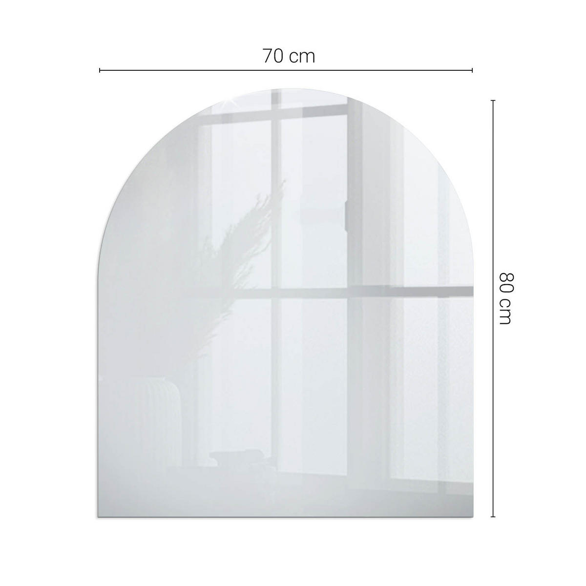 GLASPLATTE für Kamin 80x70 cm - Grau, Glas (80/70/0.4cm) - TULUP