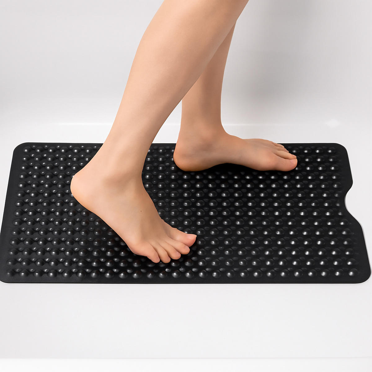 BADEWANNENMATTE - Schwarz, Kunststoff (97/39cm) - Relaxdays