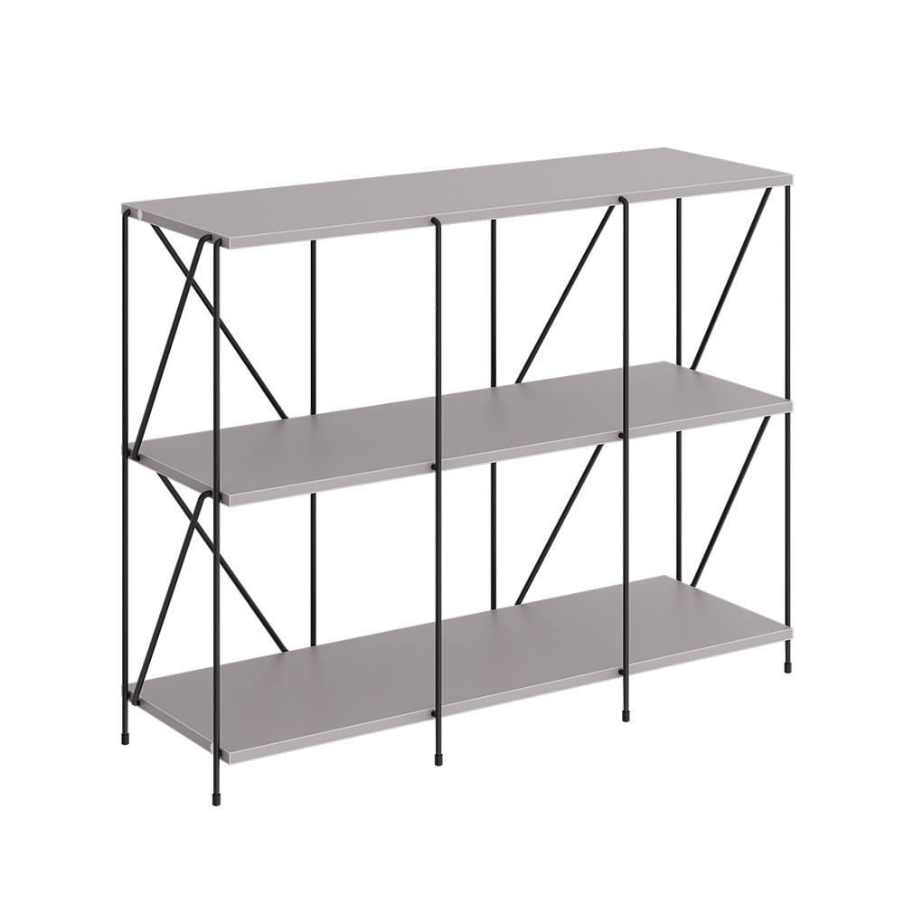 KNIHOVNA Ravix Béžová/černá - šedá/černá, kompozitní dřevo (90/71/30cm) - Vicco