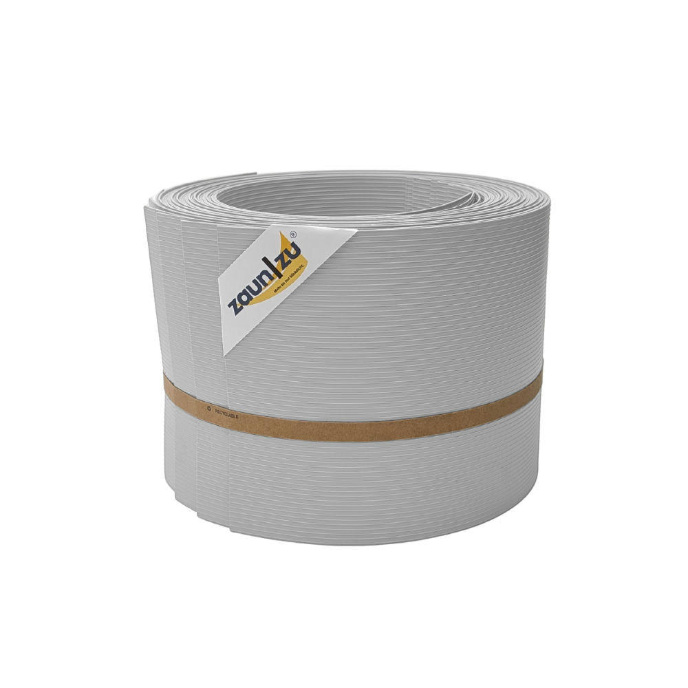 SICHTSCHUTZSTREIFEN Rille 10x Einzelstreifen 2,55m Sichtschutz Lichtgrau, 10 x 2,55m - Hellgrau, Kunststoff (2550/19cm) - ZAUN|ZU