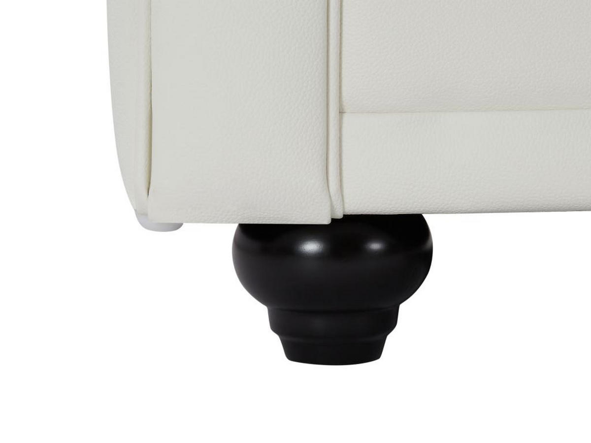 LEDERSOFA 2-Sitzer - Büffelleder - Weiß - CHESTERFIELD - Weiß, Leder (88/72/165cm) - Vente-Unique