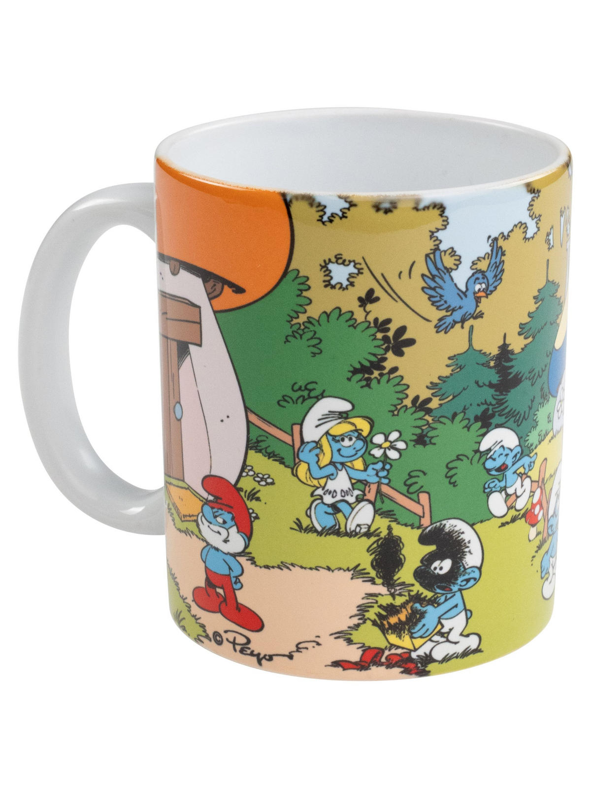 BECHER Die Schlümpfe Schlumpfdorf Mehrfarbig 320 ml - Multicolor, Keramik (0.32L) - United Labels