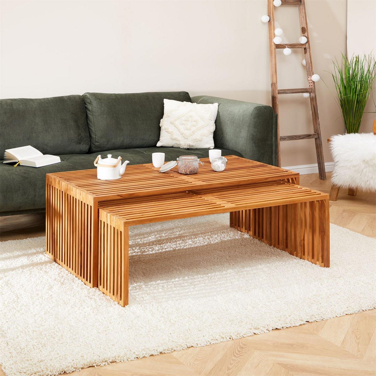 COUCHTISCH HAVANA natur - Naturfarben, Holz (110/116/46cm) - IDIMEX