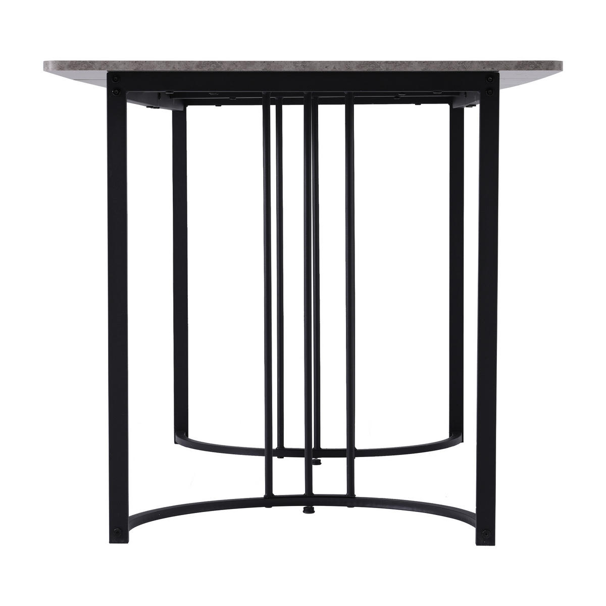 ESSTISCH 140x80 cm – rechteckig, Marmoroptik Grau, Metallgestell, verstellbare Füße, moderner Küchentisch für Esszimmer & Wohnzimmer - Grau, Holzwerkstoff (140/80/75cm) - Ej. Life