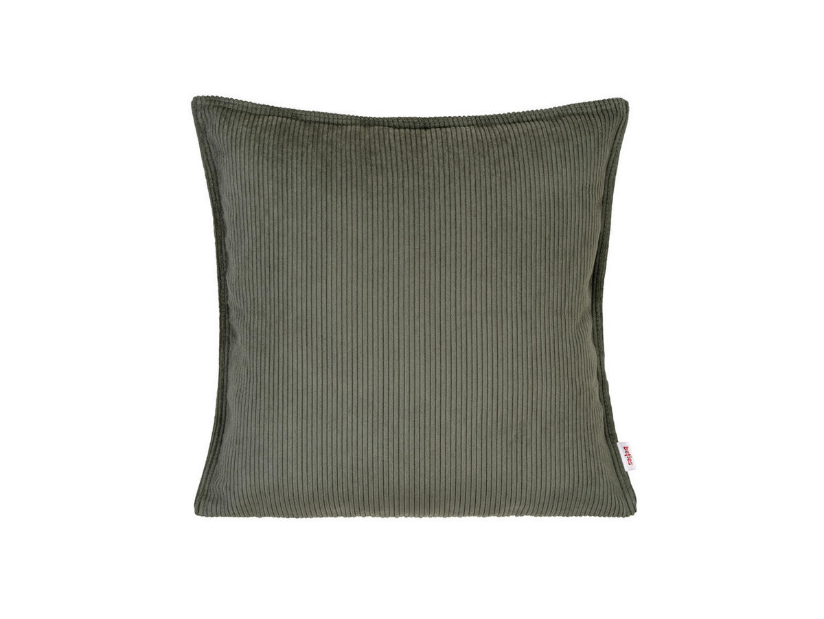 KISSENHÜLLE HYggelig No.1 stein-grau Cord-Samt 40/40 cm - Grau, Textil (40/40cm) - beties Heimtextil