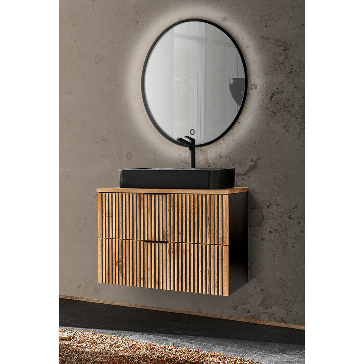 BADMÖBEL-SET 2-TLG. Xanten-56 - Braun, Holzwerkstoff (81/200/47cm) - Lomado