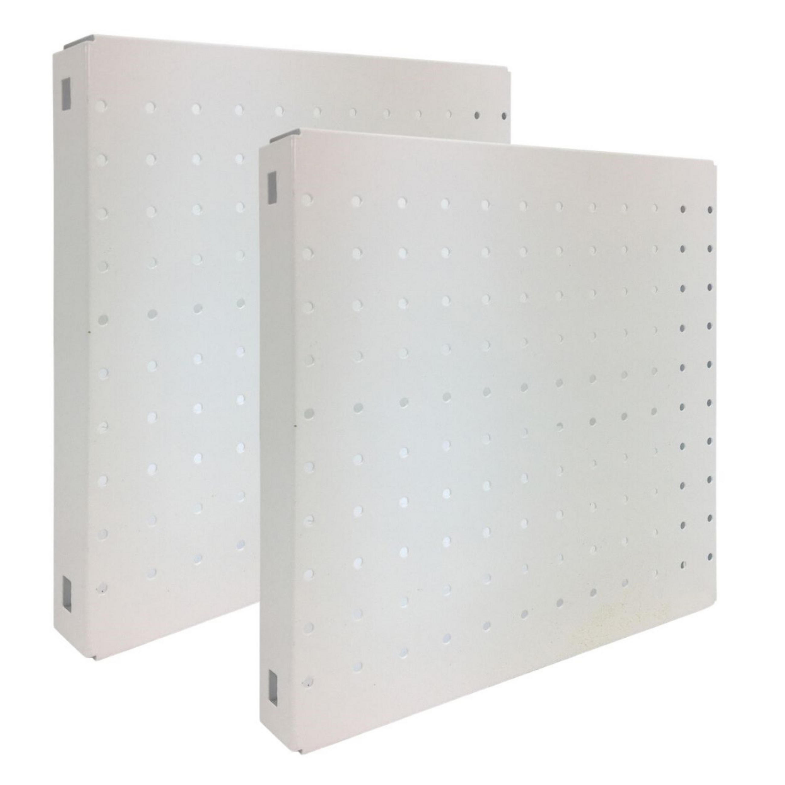 DOPPELPACK 2x Memoboard aus Stahl gelocht | HxBxT 30x30x3,5cm | Weiß | Lochblech Wandtafel Trägersystem - Weiß, Metall (30/30/3.5cm) - PROREGAL