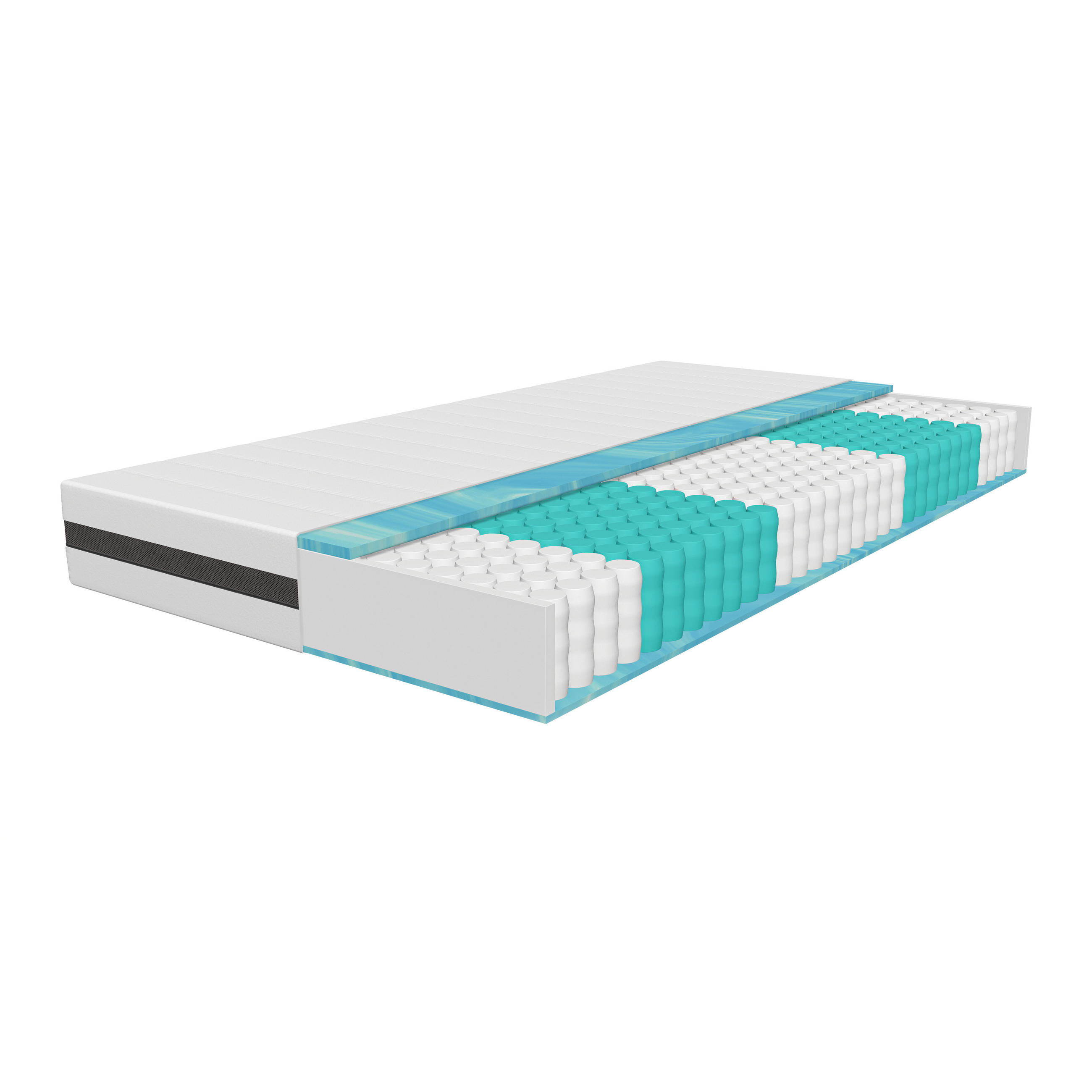 TASCHENFEDERKERNMATRATZE– H3 / H4 für optimalen Liegekomfort 90x200 cm - Weiß, Textil (90/200cm) - Schlaftroll