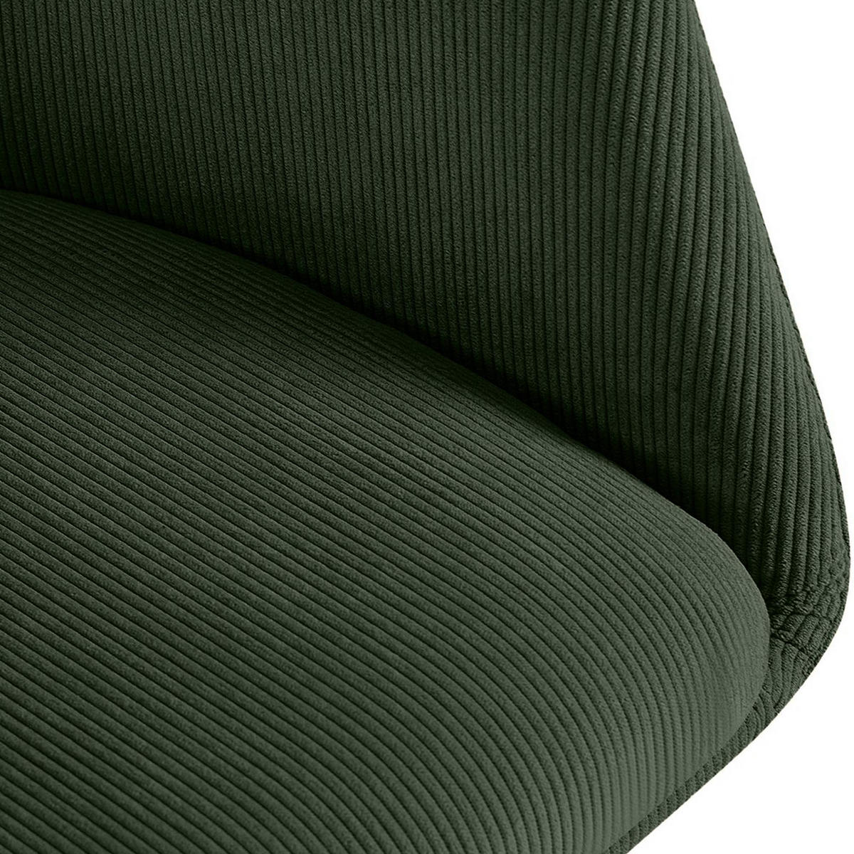 ESSZIMMERSTUHL Cord Grün - Schwarz/Grün, Textil/Metall (56/81/62cm) - CLP