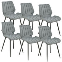 ESSZIMMERSTUHL Mendoza 6er Set - Hellgrau, Textil (58/77/46cm) - [en.casa]