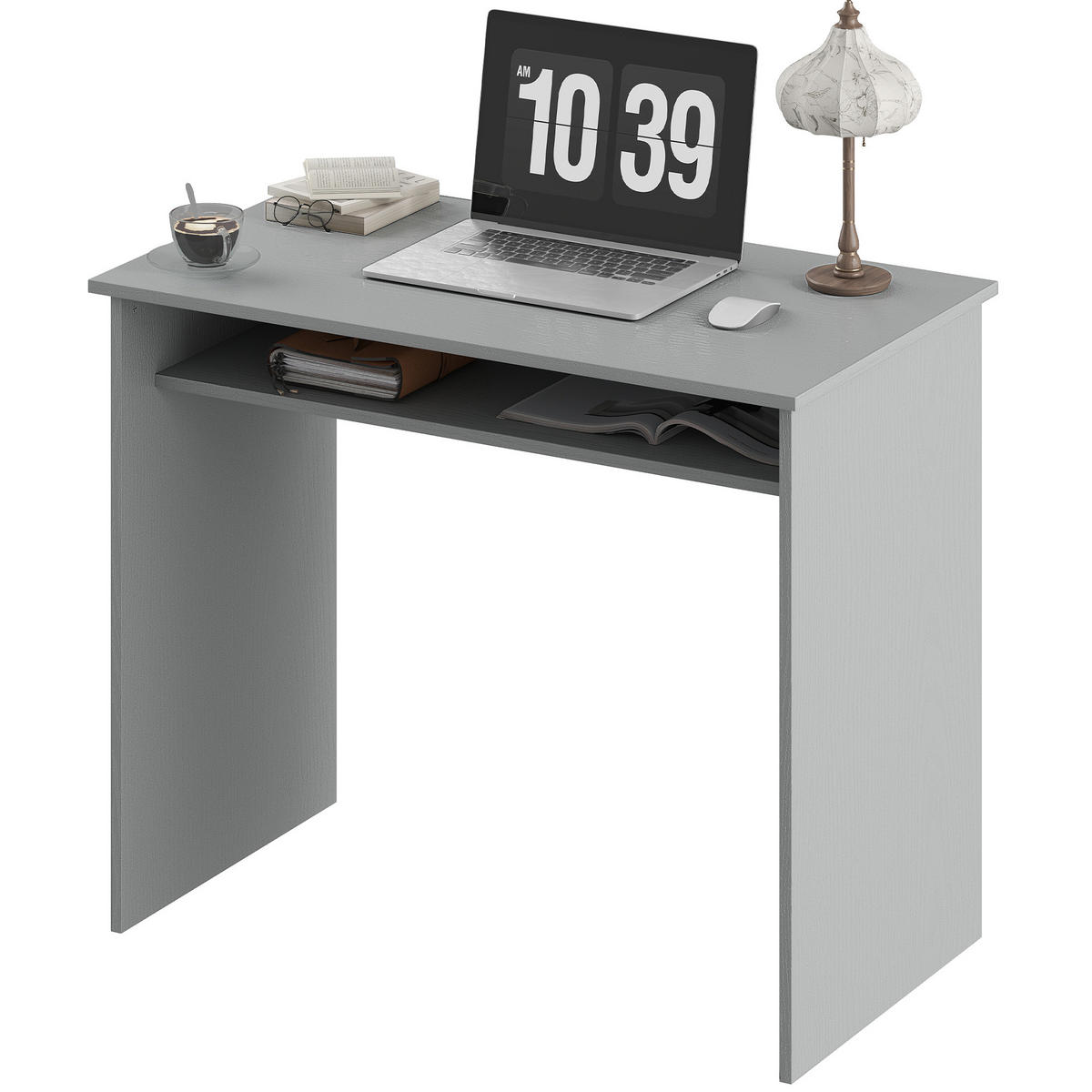 SCHREIBTISCH Grau mit Ablagefach unter der Tischplatte 90/50/74 cm - Grau, Holzwerkstoff (50/90/74cm) - PANGIVO