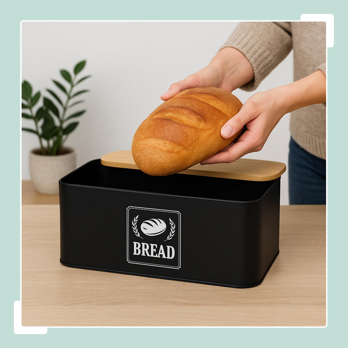 BROTKASTEN - Grau, Holz/Metall (33/13.5/19cm) - Relaxdays