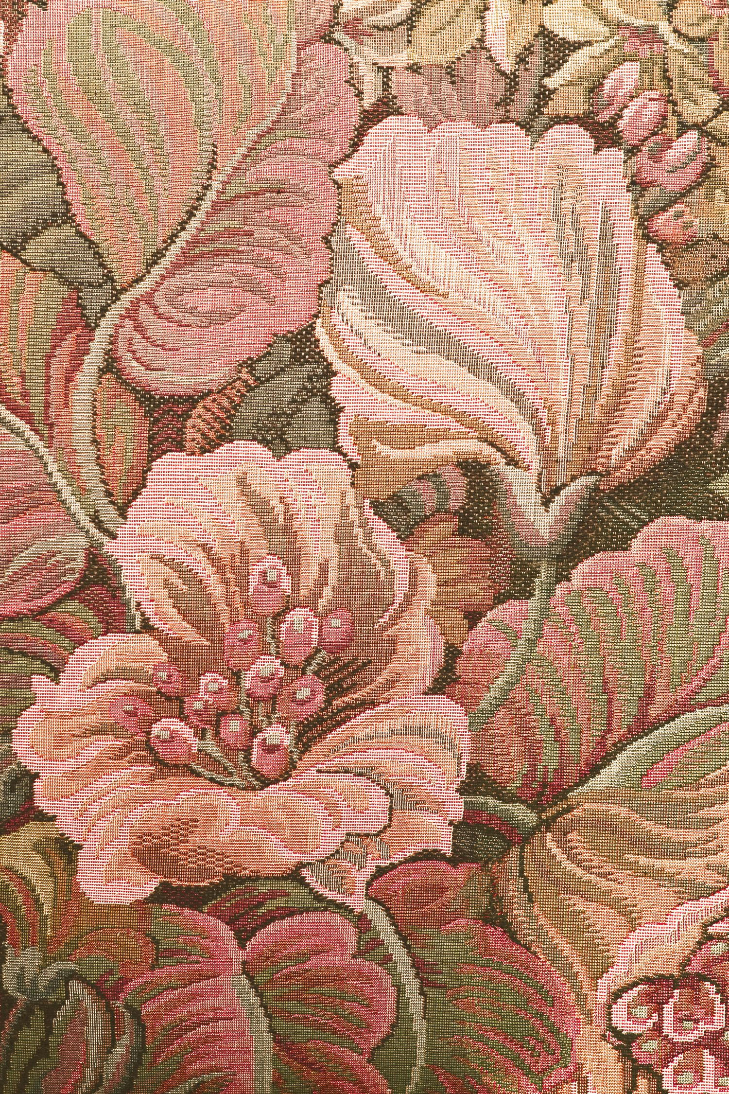 FOTOTAPETE gesticktes Blumenmuster 186 x 279 cm - Pink, Papier (186/279cm) - ESTAhome