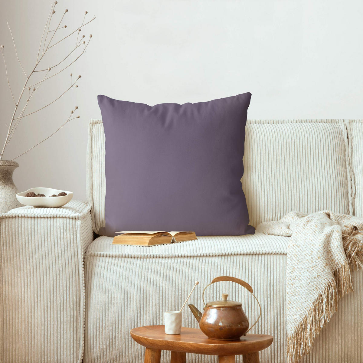 DEKOKISSEN Simple mauve 50/50 cm - Violett, Textil (50/50/10cm) - Bilderwelten