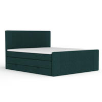 BOXSPRINGBETT Bergamo Grün 160/200 cm - Schwarz/Grün, Holz/Holzwerkstoff (160/200cm) - Maison de Reve