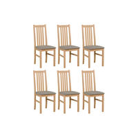 STUHL 6er ONTIKA 1, sonoma - Beige/Sonoma Eiche, Holz (43/94/40cm) - Leaf Design