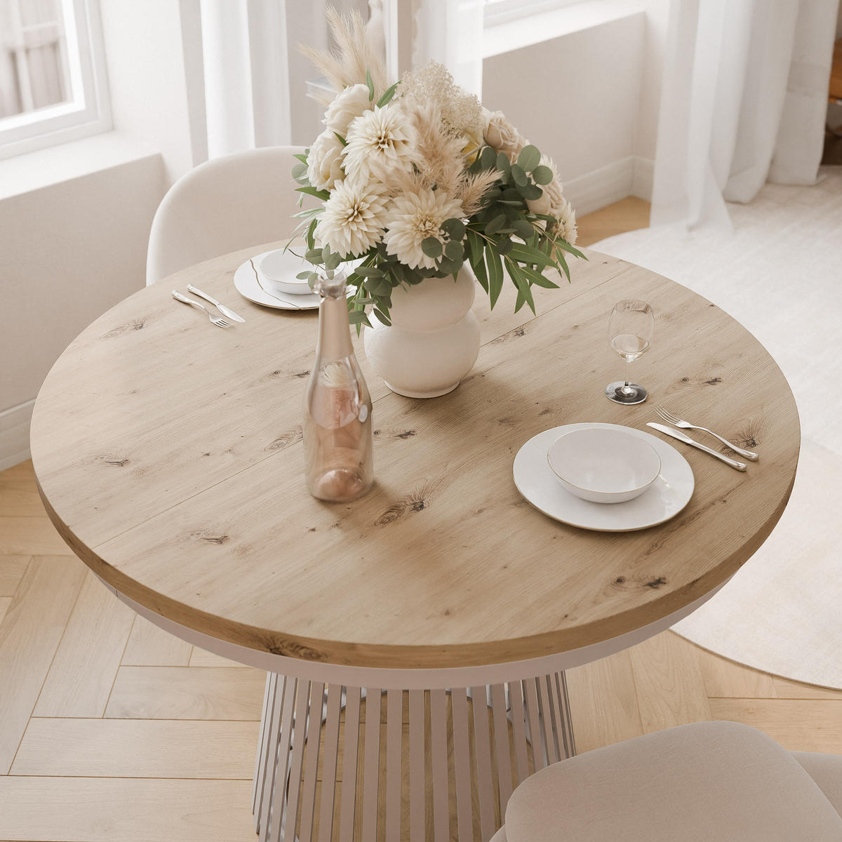AUSZIEHTISCH AUREA 100-180/75 cm, Kaschmir / Artisan-Eiche - Kaschmir/Eiche Artisan, Holzwerkstoff/Metall (100/100/75cm) - Idohome
