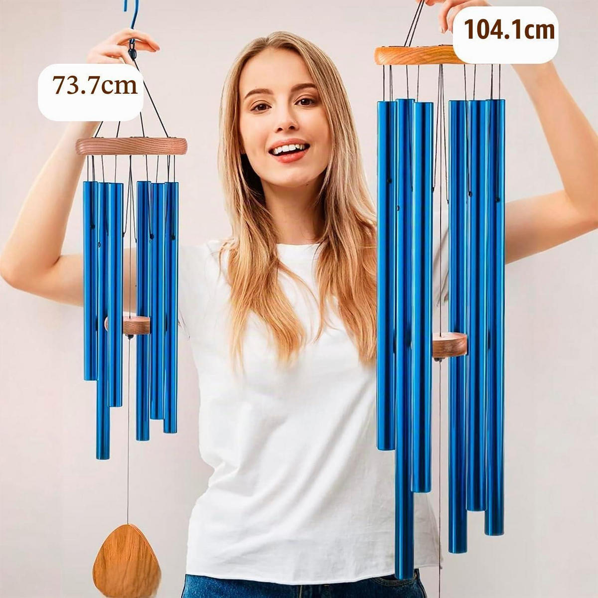 WINDSPIEL Aluminium 6 Metallröhren 125 cm Blau - Blau, Metall (125/10/10cm)