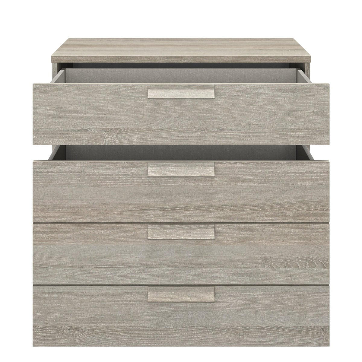 KOMMODE 4 Schubladen Cyrus - Französische Herstellung - 81/45/81 cm - Hellgrau, Holzwerkstoff (45/81/45cm) - Calicosy