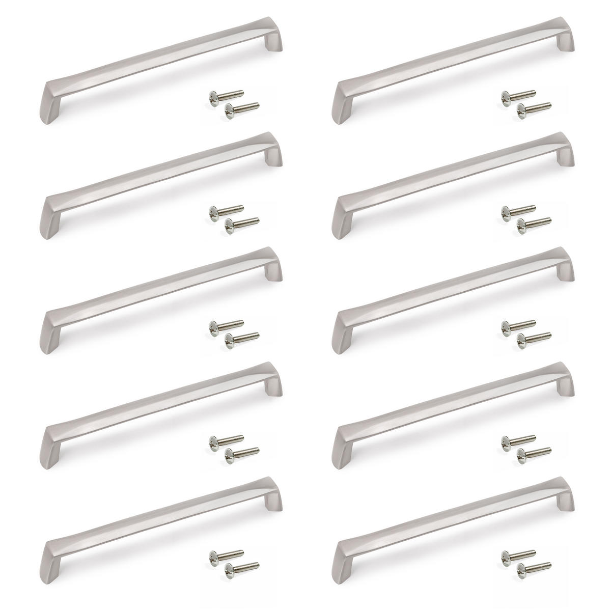 MÖBELGRIFFE Canton, L174mm, 160mm Achsenabstand, Zamak, Nickel satiniert 10er-set - Silberfarben, Kunststoff (1.4/3/17.35cm) - EMUCA