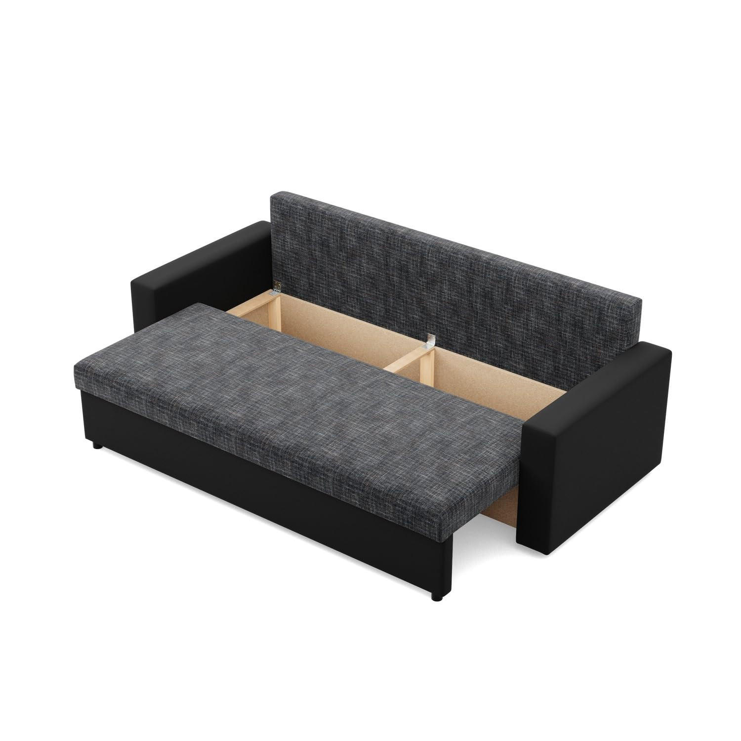 Thumbnail - Xxxl Sofa, Schwarz, Schwarz, Textil, 3-Sitzer, 220x92x92 cm, Wohnzimmer, Sofas & Couches, Sofas, 3-Sitzer Sofas