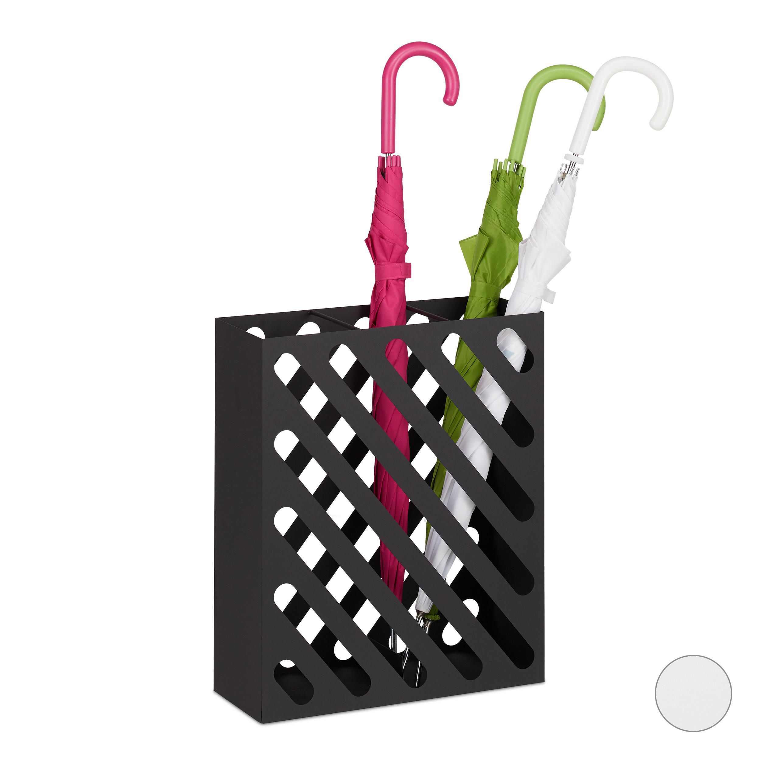 REGENSCHIRMSTÄNDER - Schwarz, Metall (40/48/15cm) - Relaxdays