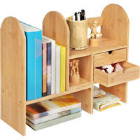 BÜCHERREGAL Bambus verstellbar mit Schubladen 59 cm - Hellbraun, Naturmaterialien (59/43/16.5cm)