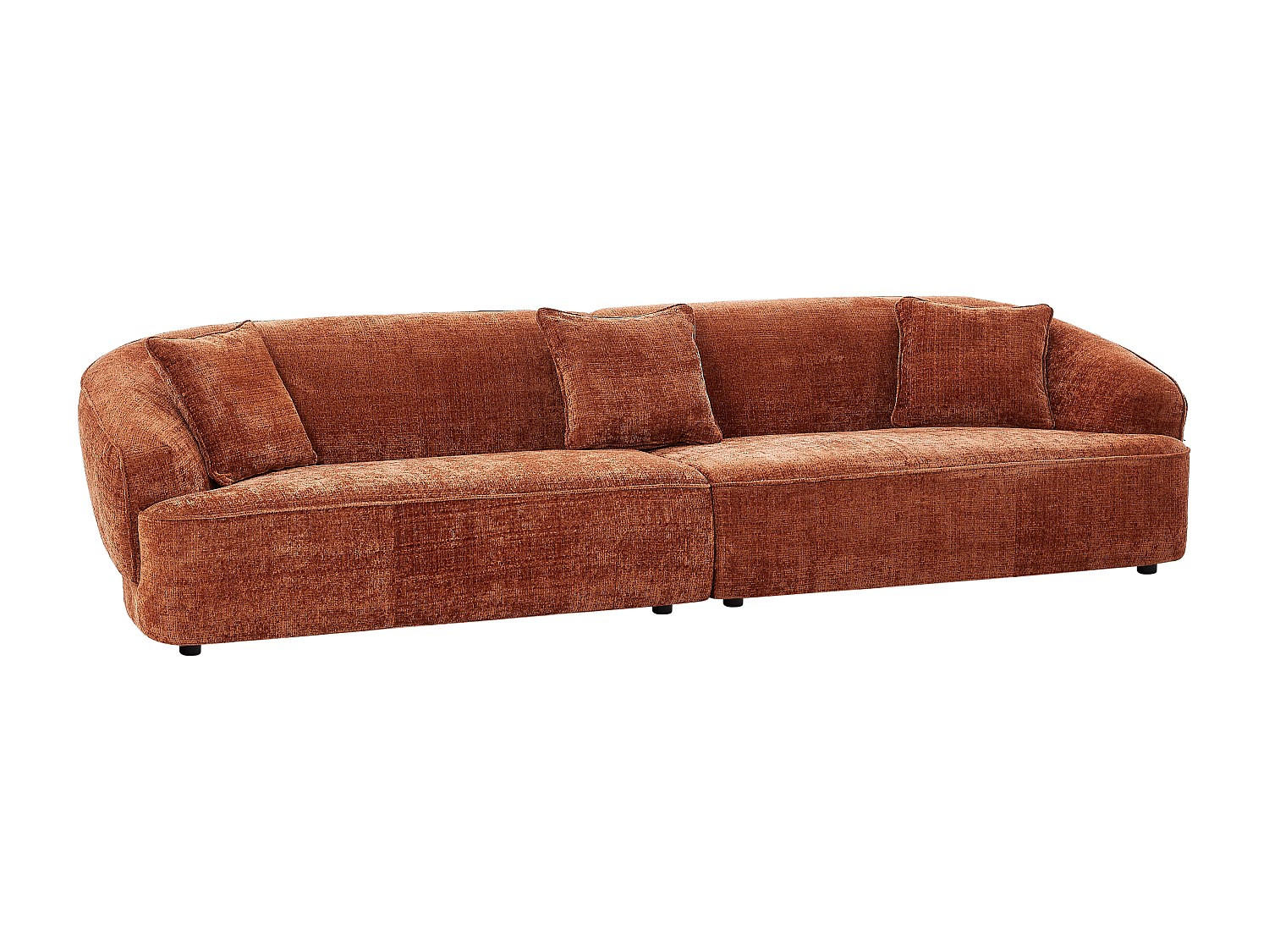 4-SITZER-SOFA aus strukturiertem Stoff – Terrakotta – ZULIAKA - Braun, Textil (320/80/108cm) - Vente-Unique