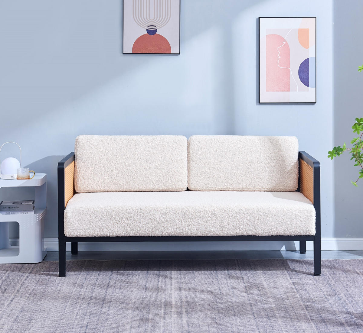 SOFA Wolle Weiß - Weiß, Textil (160/82/68cm) - Nordlys