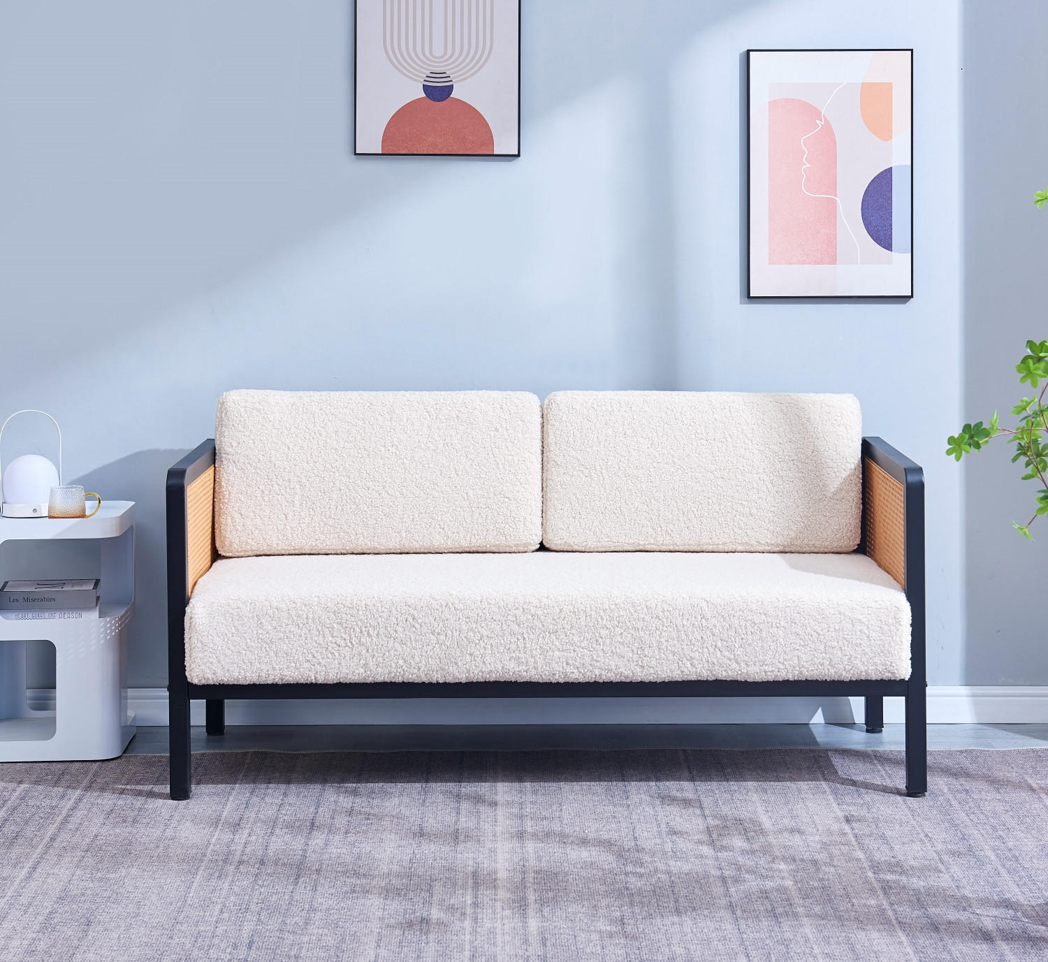 Thumbnail - Nordlys Sofa, Weiß, Textil, 160x82x68 cm, Wohnzimmer, Sofas & Couches, Sofas