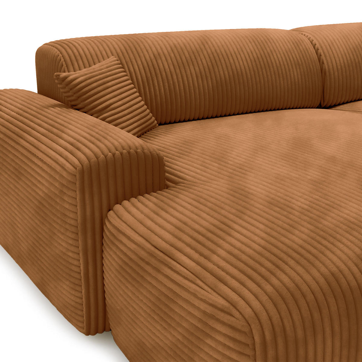 ECKSOFA mit Longchair - Cord - Schwarz/Braun, Kunststoff/Textil (284/178cm) - home24
